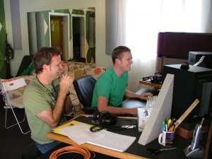 Mark and Kevin in Green Bean recording